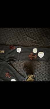 Watson Denim Mfg. & Co. Black Jeans with Cross and Skull Patches